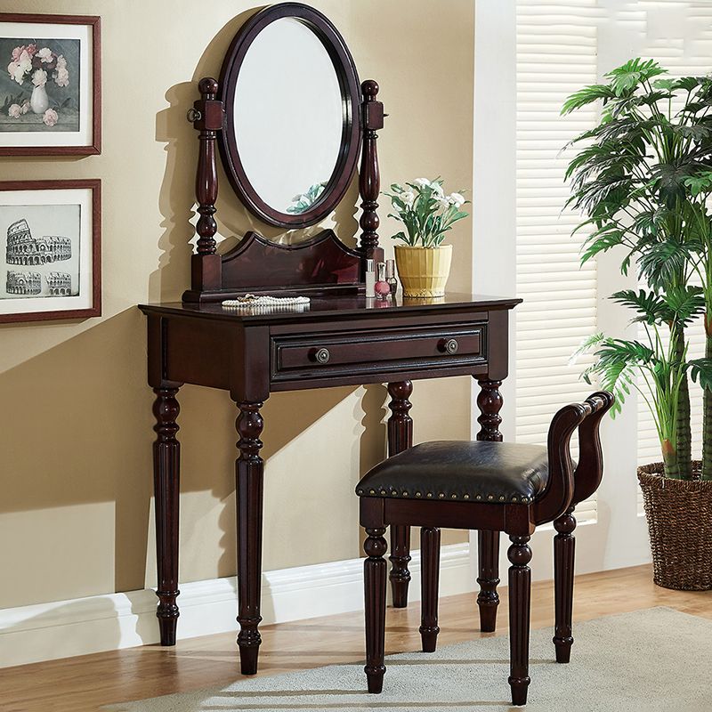 Traditional Style Solid Wood with Drawers White/dark Coffee/walnut Dressing Table