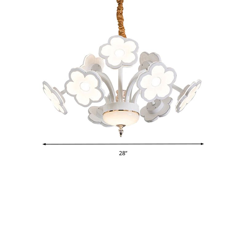 6/8/9/12 Fleurs LED Blanc Light Chandelier Éclairage