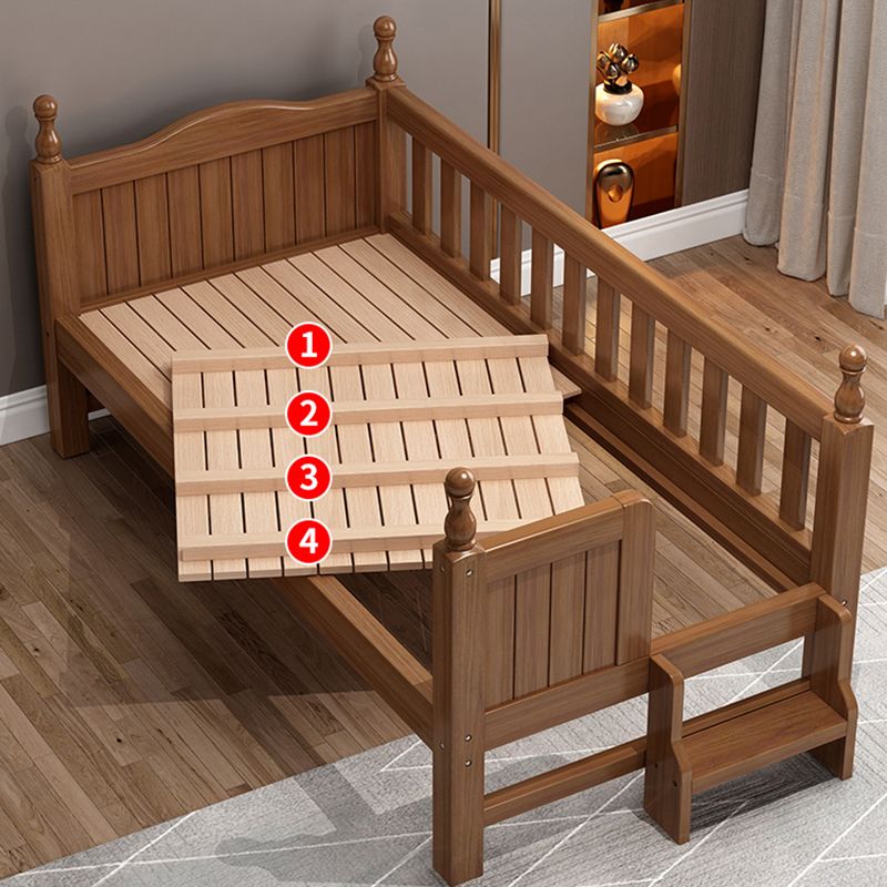 Mini Convertible Baby Crib in Brown Traditional Solid Wood Crib