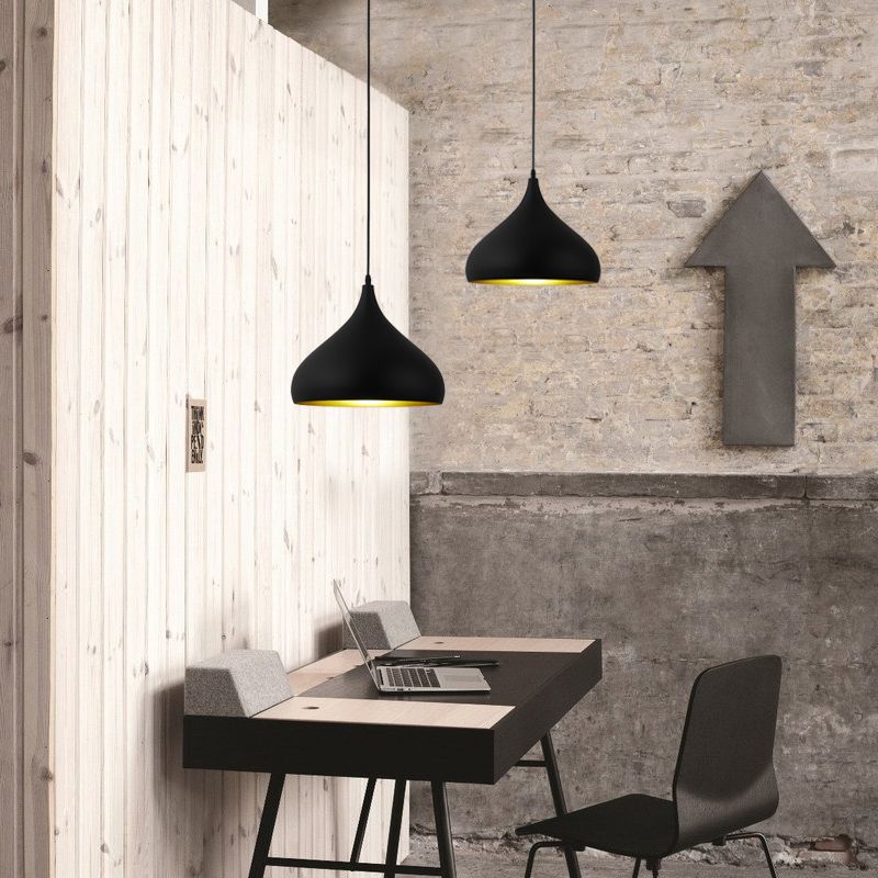 Metall Hanging Light Kit Industrial Black Shaded Restaurant Hängende Leuchte