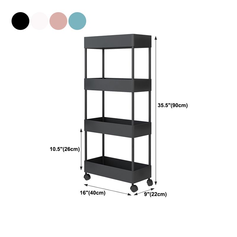 Modern Plastic Bookcase, Geometric Bookshelf with Caster Wheels for Any Room