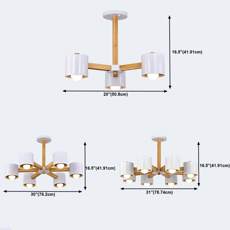 Multi -Licht zylindrische Ast hängende Lichter moderne Metallhängung von Metallhänge