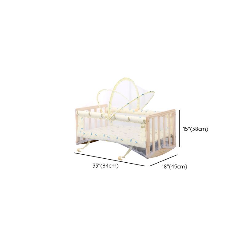 Solid Wood Rectangle Crib Cradle Rocking or Gliding Crib Cradle for Baby Use