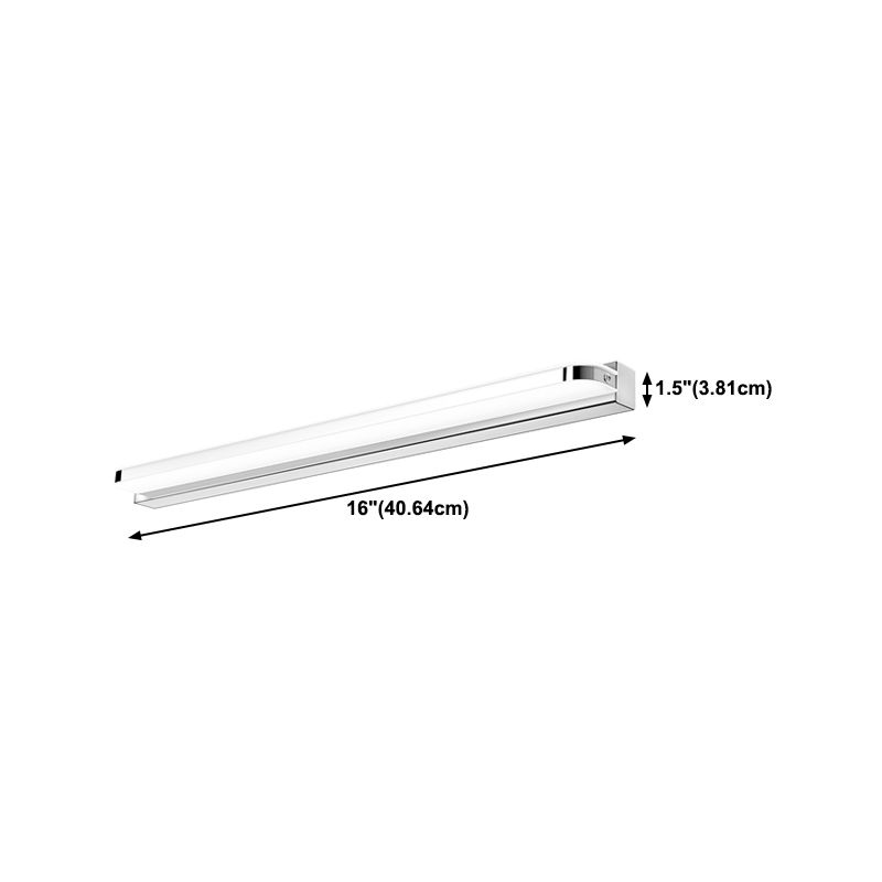 White Vanity Lamp Modern Minimalist Style Linear Wall Lamp for Bathroom