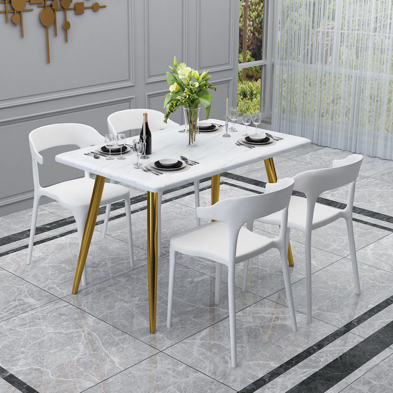 Contemporary Chair Dining Armless Chair for Kitchen with Plastic Legs