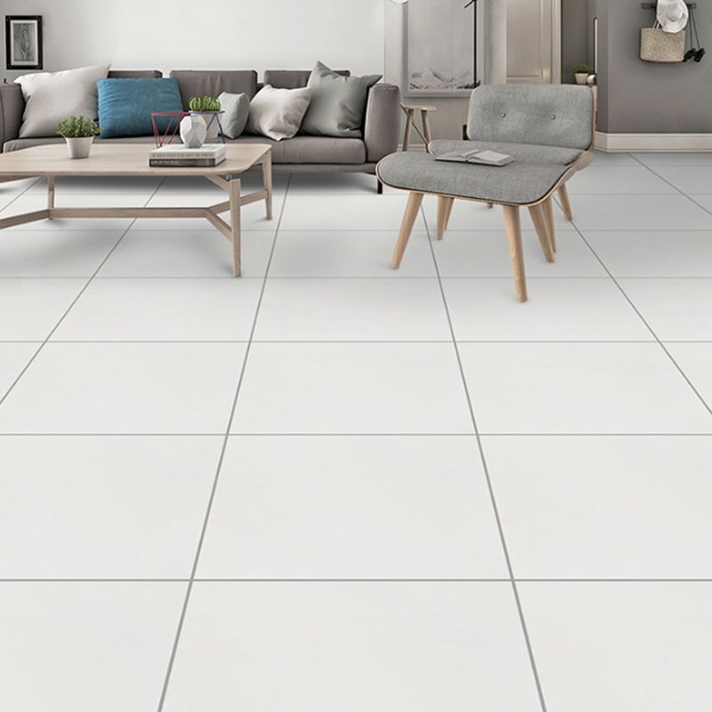 Square Ceramic Straight Edge Singular Tile No Pattern Bathroom Floor