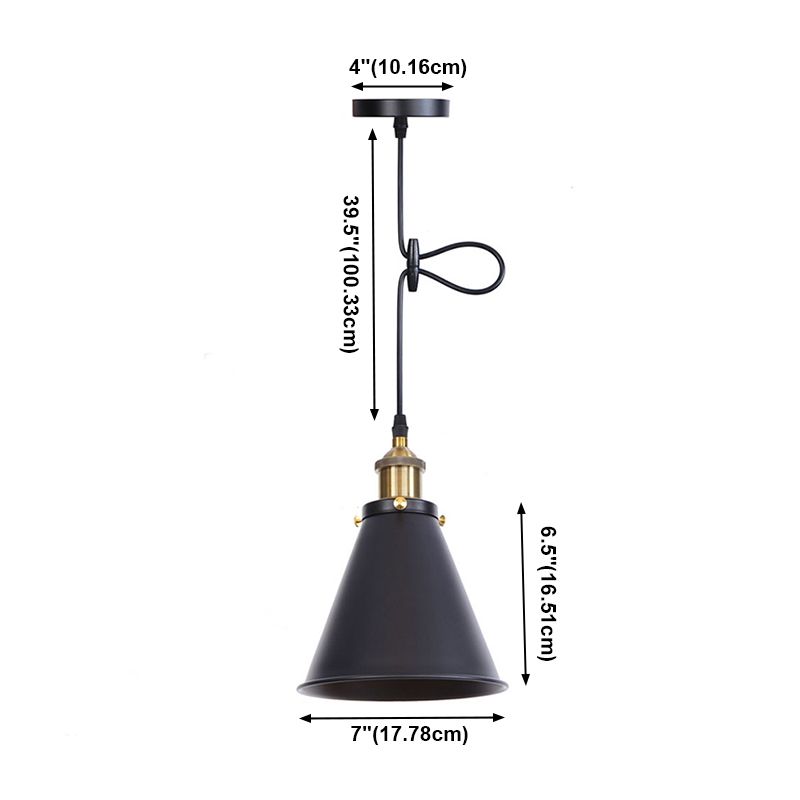 Flared Industrial Hanging Ceiling Light 1 Light Metal Pendant Lighting Fixtures