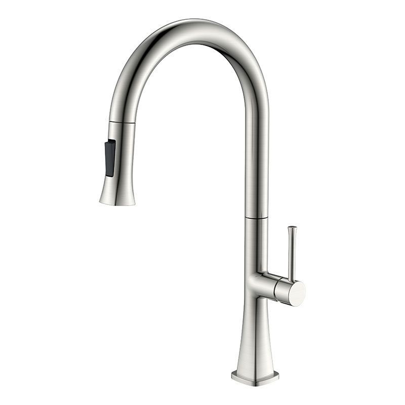 Contemporary One Handle Kitchen Faucet Pull Down 1-Hold  Bar Faucet with Pull Out Sprayer