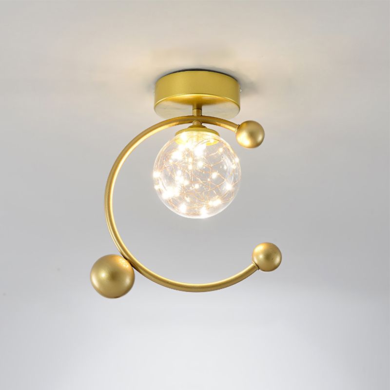 Nordic Starry Glass Ball Ceiling Light LED Flush Mount Light for Hallway