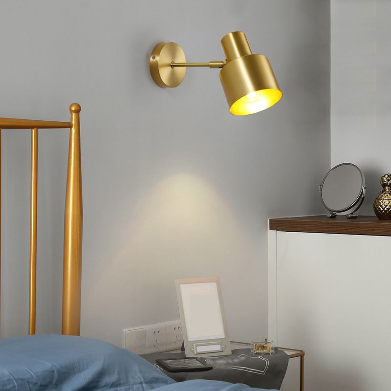 Industrial Style Golden Vanity Light Cylinder Shape Vanity Lamp for Living Room