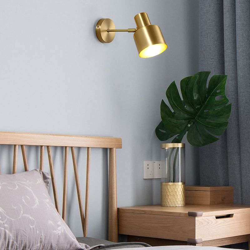 Industrial Style Golden Vanity Light Cylinder Shape Vanity Lamp for Living Room