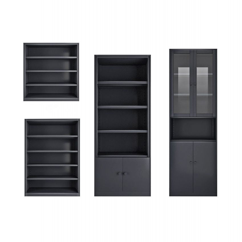 Closed Back Bookshelf Contemporary Style Bookcase for Study Room Office