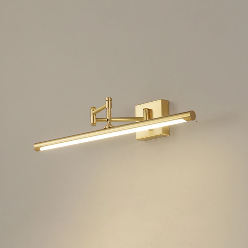 Metal Strip Wall Vanity Light Modern Style 1 Light Vanity Lighting Ideas in Gold