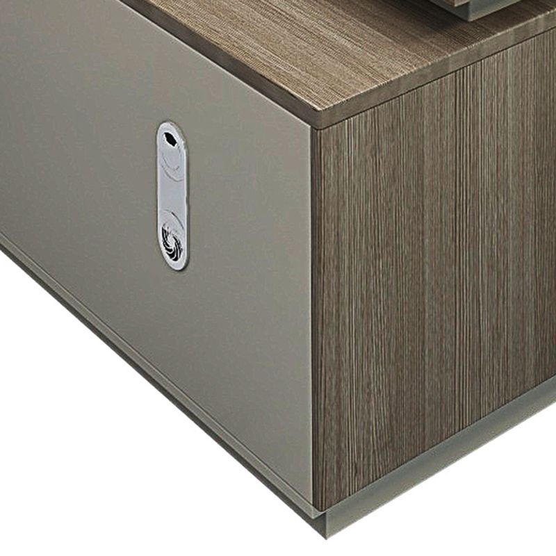 Combination Shaped Wood Office Desk Grey Writing Desk for Office