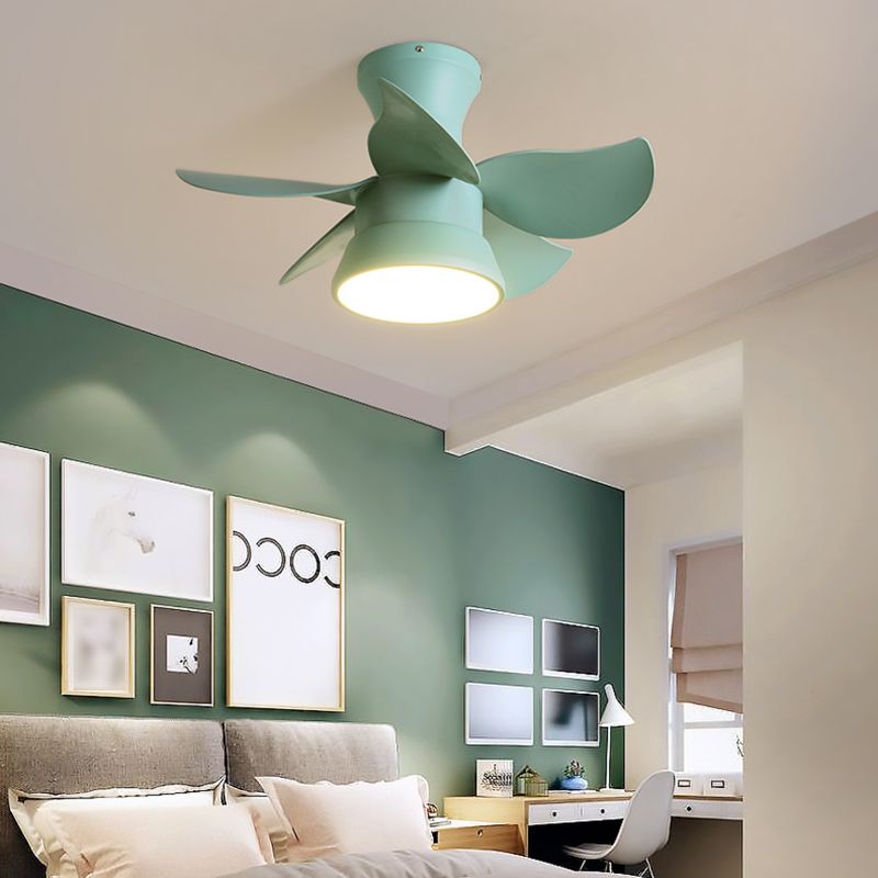 1-Light Ceiling Fan Light LED Ceiling Mount Lamp with Acrylic Shade for Kid's Room