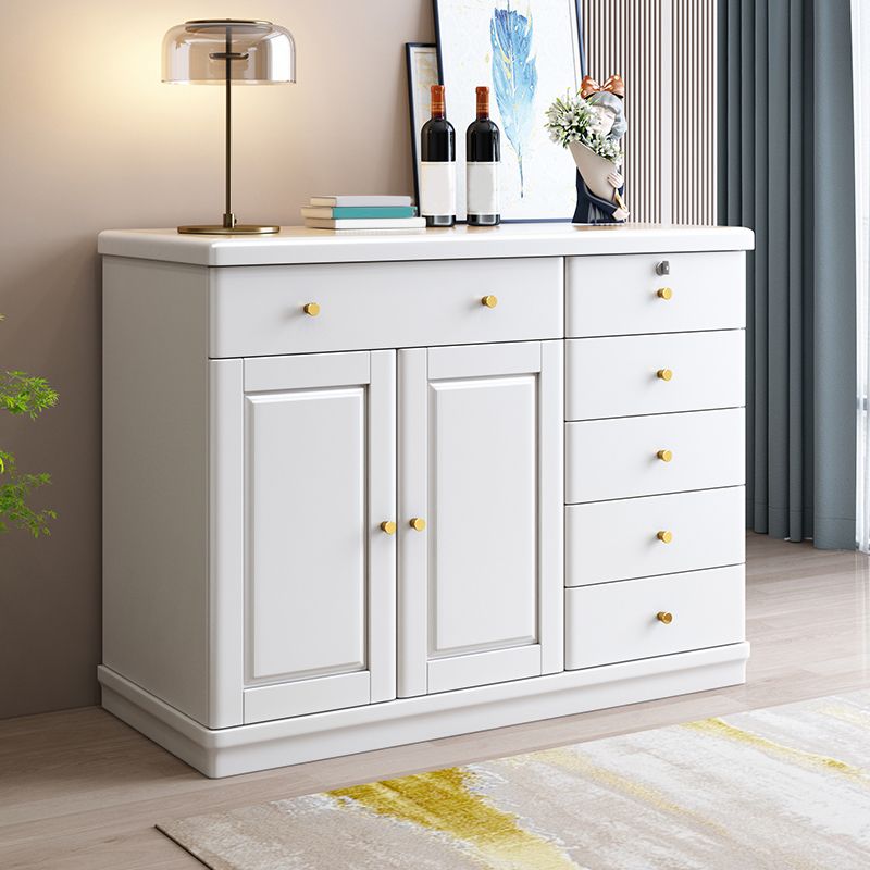 Cabinets Storage Glam Credenza Solid Wood Buffet Sideboard with Drawers