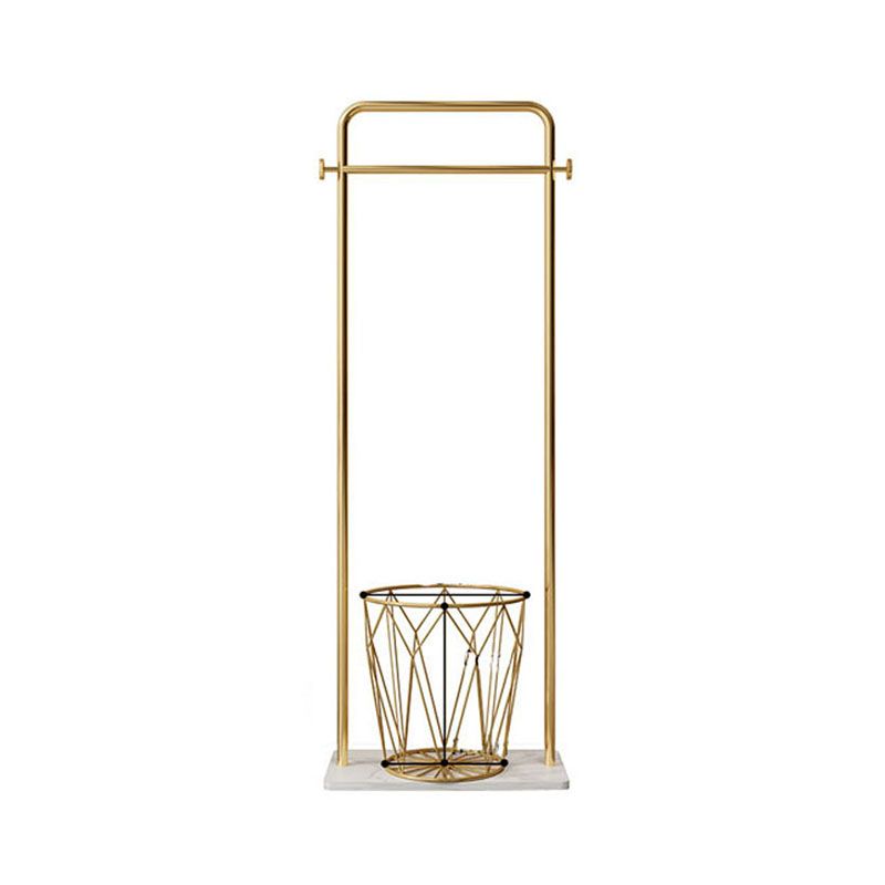 Entryway Hall Tree with Hooks and Shelf, Modern Metal Hall Stand in Gold