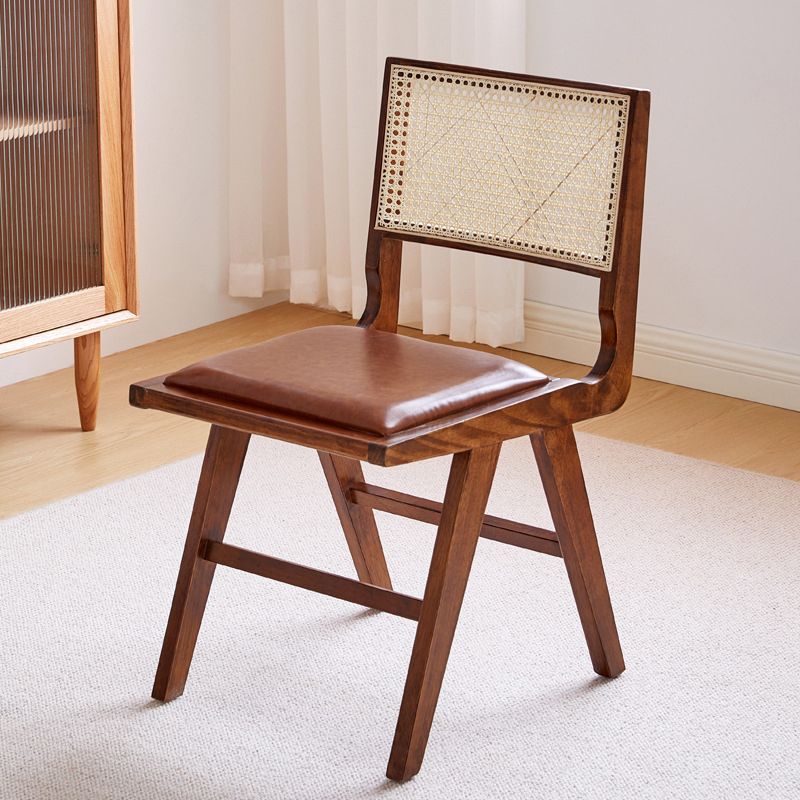 Traditional Upholstered Side Chair Rubberwood Solid Wood Side Chair