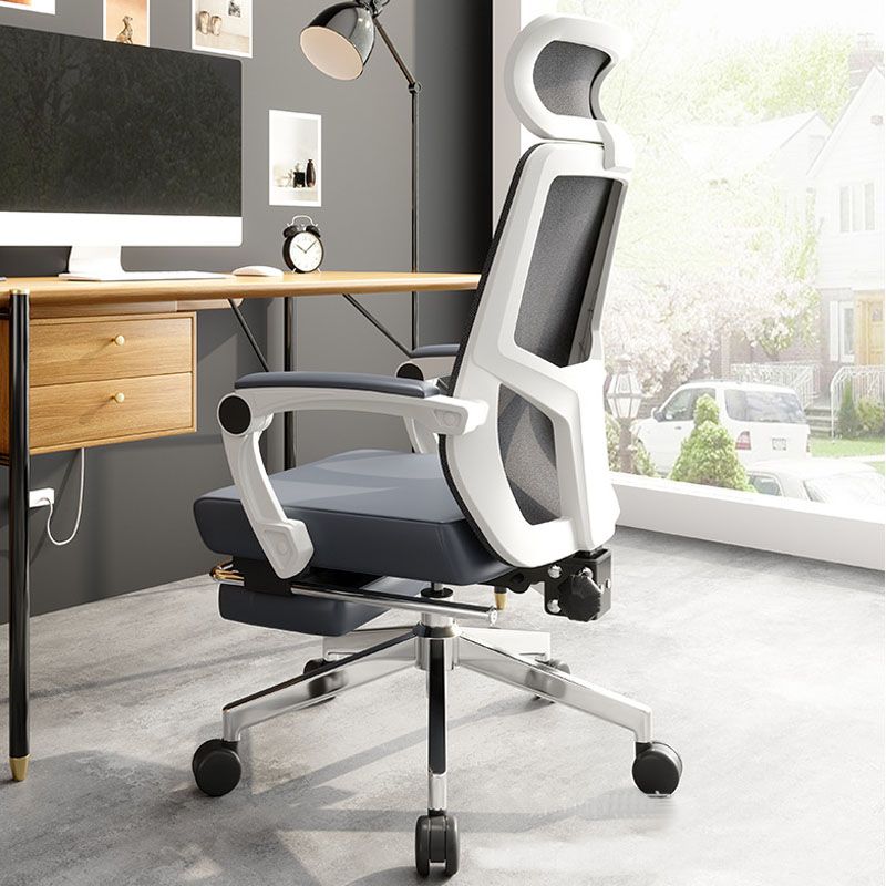 Modern Fixed Arms Office Chair Adjustable Seat Height Desk Chair with Wheels