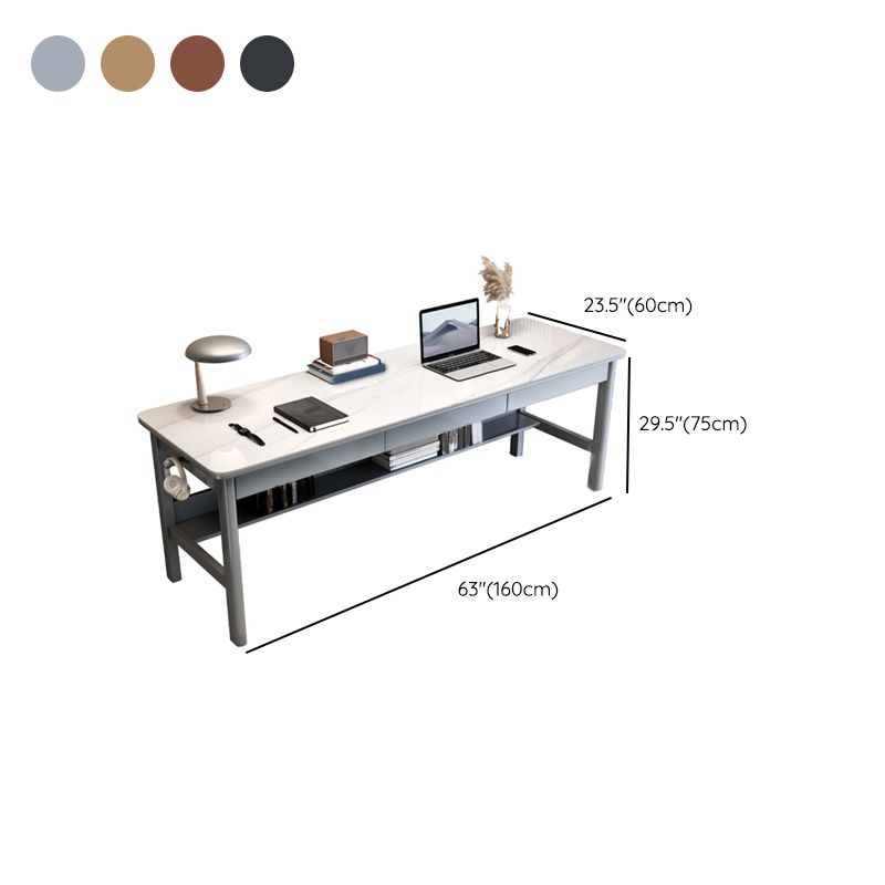 Rectangular Shaped Writing Desk Grey/White/Natural/Black Office Desk with 1/2/3 Drawers