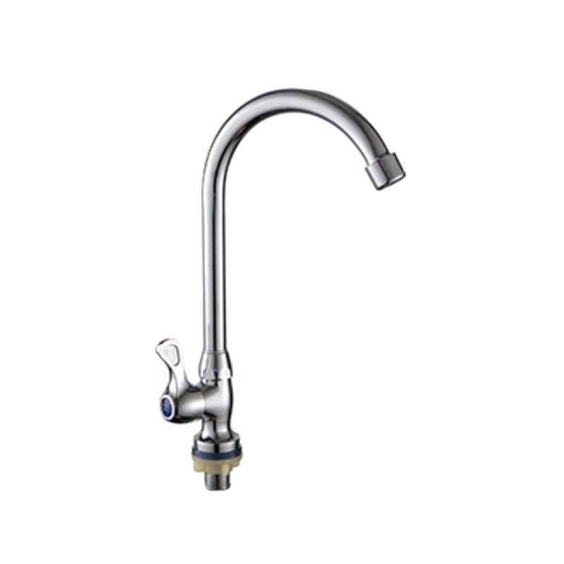 Contemporary Single Handle Kitchen Faucet High Arch Water Filler in Chrome