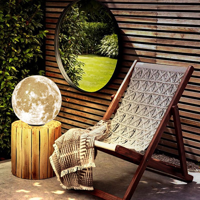 Modern Ball Shape Solar Energy Pillar Lamp with Plastic Shade for Outdoor