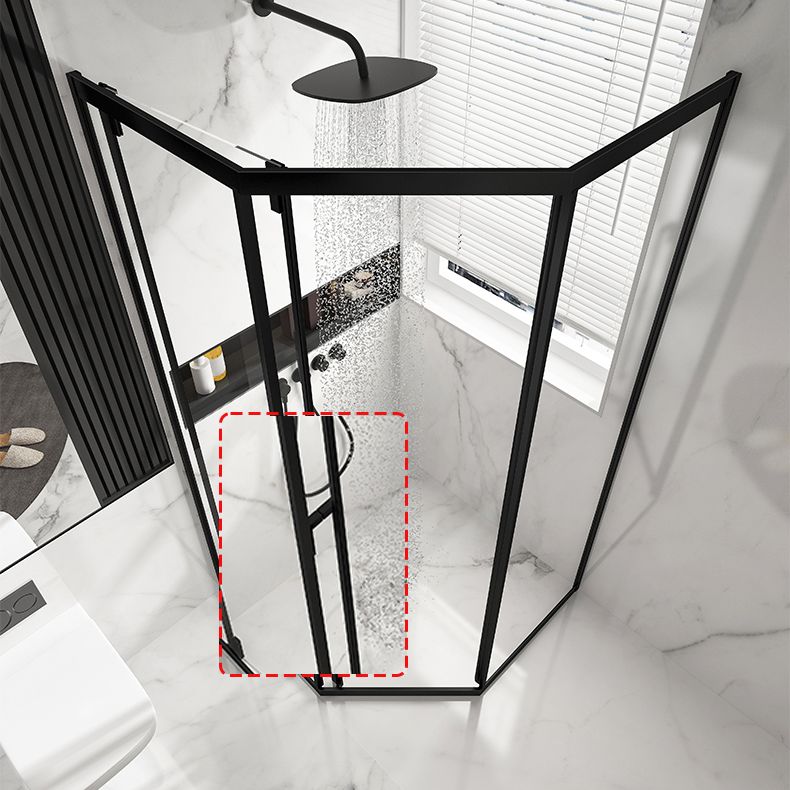 Transparent Shower Bath Door Scratch Resistant Satin Black Shower Doors