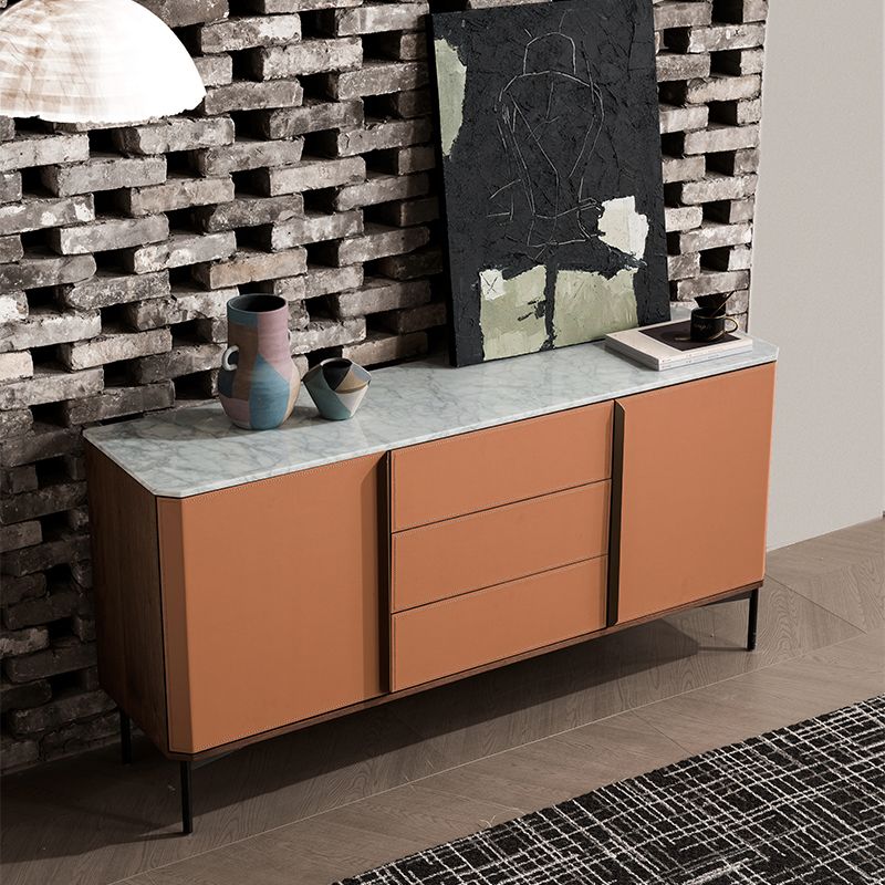 Glam Sideboard Wood Server Cabinet with Storage for Dining Room