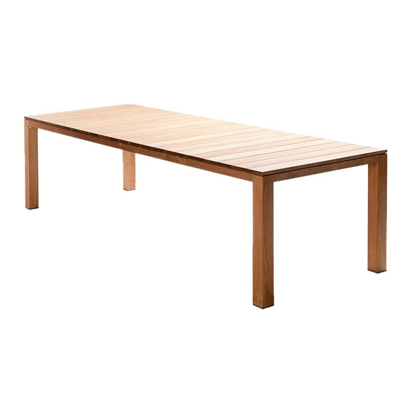 Contemporary Style Top Patio Table Rectangle Solid Wood Patio Table