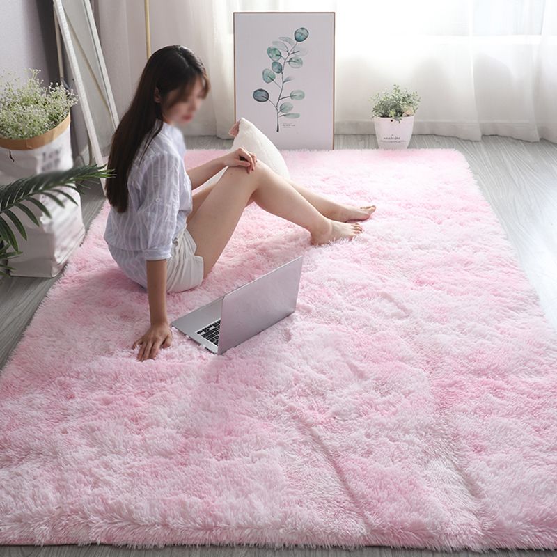 Simplicity Plain Shag Carpet Polyester Indoor Rug Non-Slip Backing Area Rug for Home Decoration