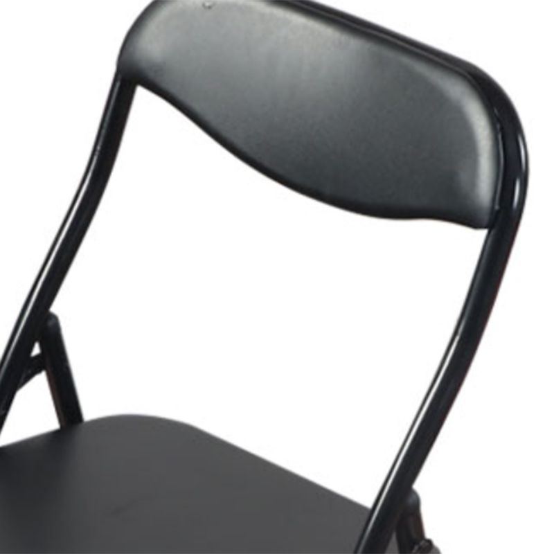 Modern Metal Office Chair No Wheels Mid/Low Back Desk Chair without Arm