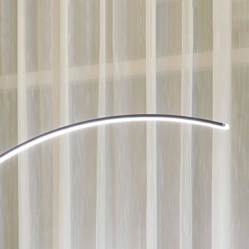 Aluminum Arc Shaped Floor Lamp Minimalist LED Standing Light for Living Room