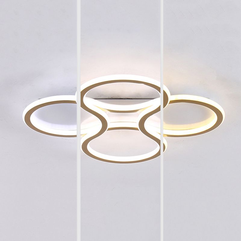 Metal 2-Light Ceiling Lamp Contemporary Flush Light for Bedroom