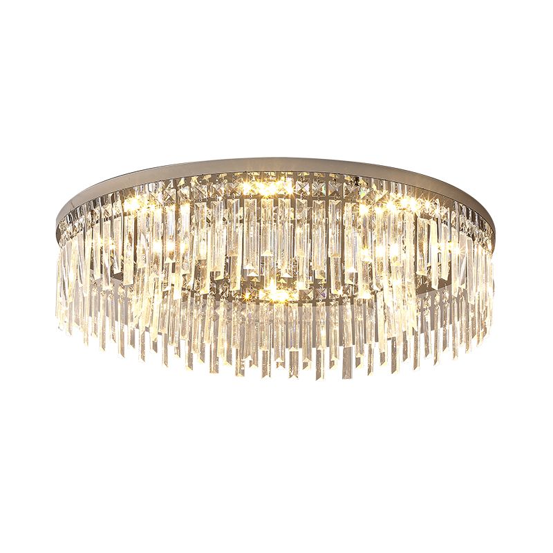 Ultra-Contemporary Flush Mount Lamp Round Ceiling Lighting with Crystal for Bedroom