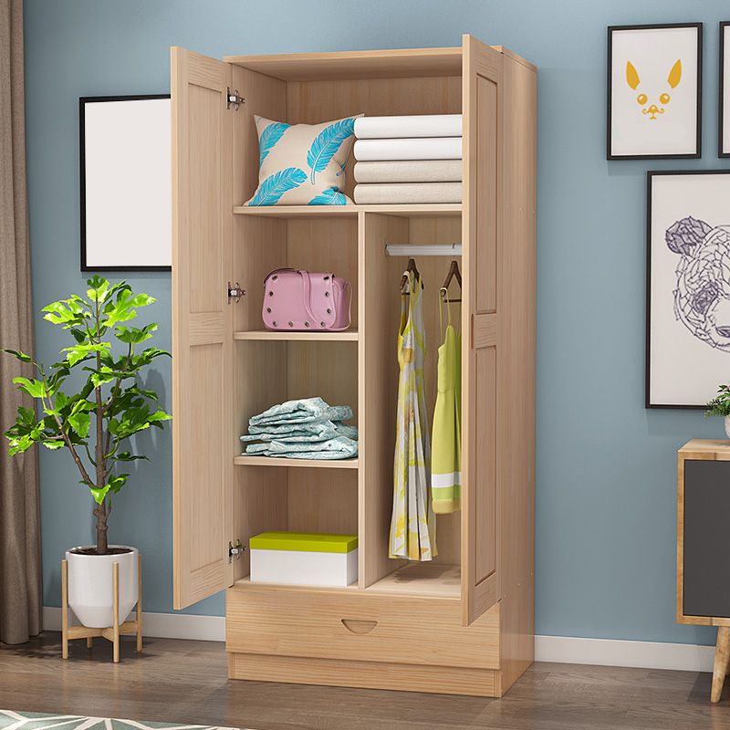 Contemporary Wardrobe Armoire Solid Wood Wardrobe Closet With Door