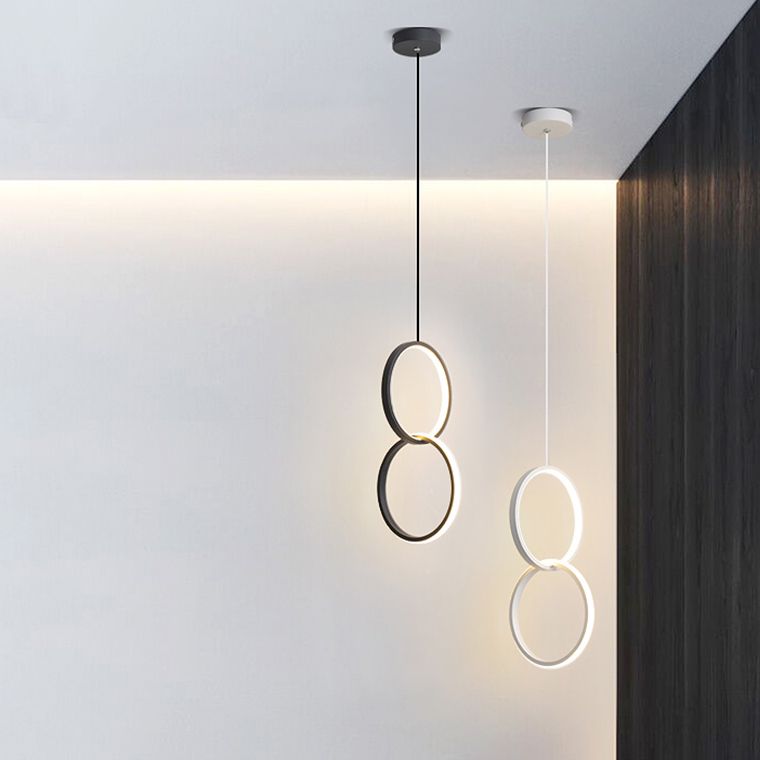 Contemporary Style Circle Shape Pendant Lights Metal Hanging Lamps