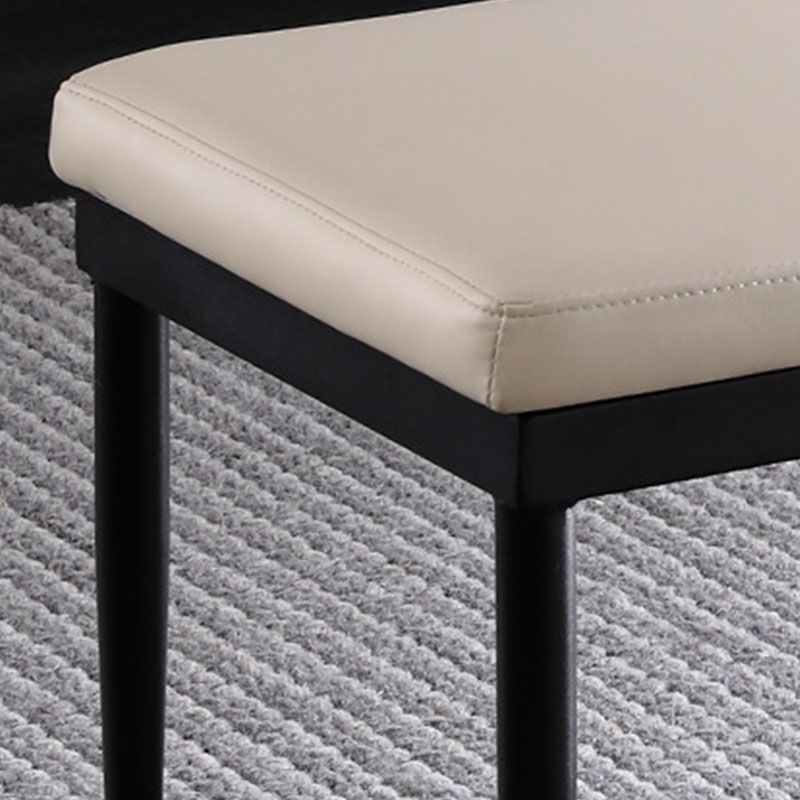 Contemporary Upholstered Bench Rectangle Home Bench with Metal Legs