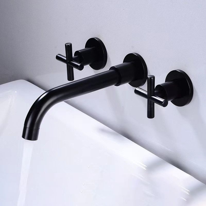 Modern 1 or 2-Handle Bathroom Sink Faucet Circular Wall Mounted Bathroom Faucet.