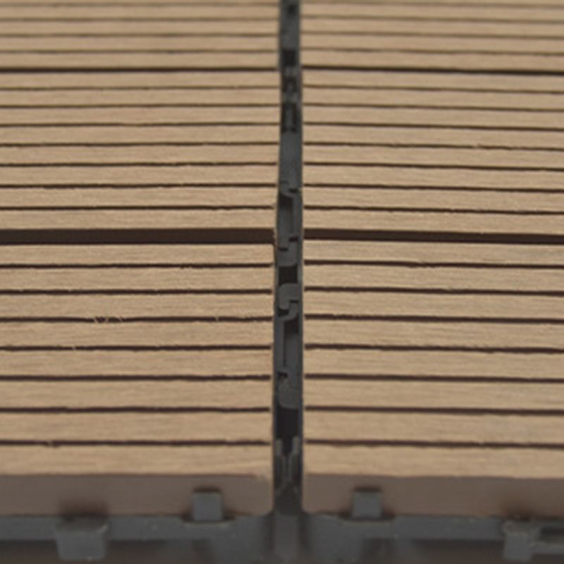 Wire Brushed Wood Floor Tile Click Lock Engineered Wood for Patio Garden