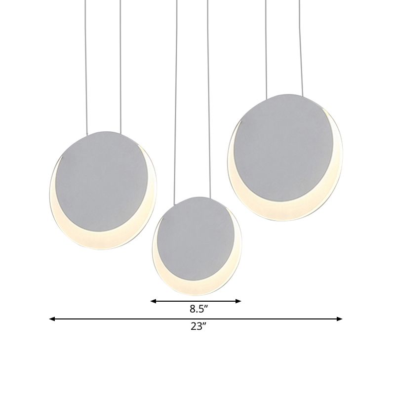 Apice multipla a forma di luna Metal Nordic Metal 3/4/5 Luci Cluster Bianco Luce a sospensione in luce calda/bianca