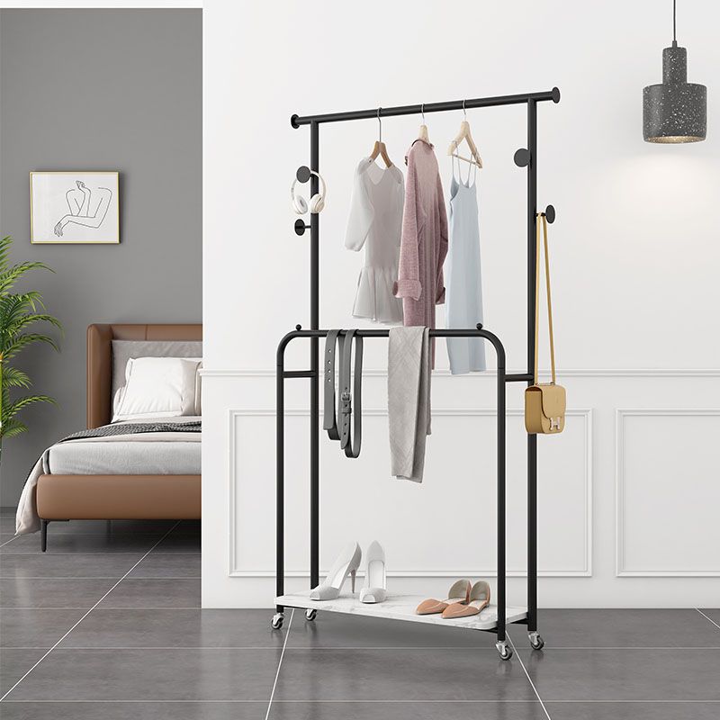 Glam Entryway Kit 2 Hanging Rails Lower Shelf and Hooks Coat Hanger