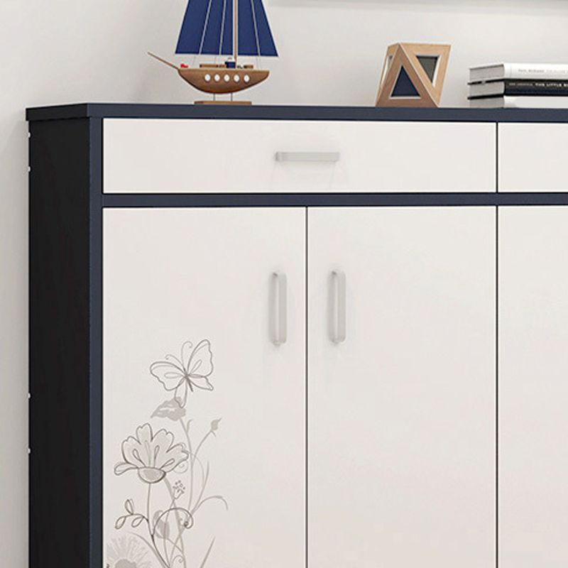 Contemporary Accent Cabinet with 2 Drawers and 4 Wooden Doors