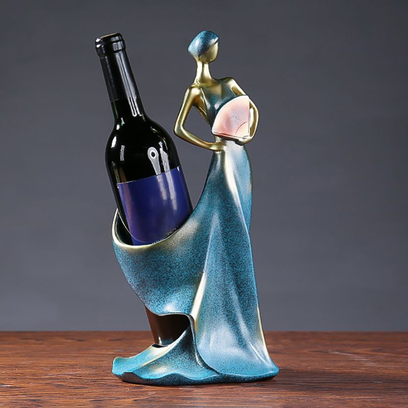 Tabletop Resin Wine Bottle Rack Glam Bottle Holder for Living Room