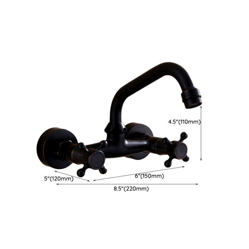 Black Wall Mounted Bathroom Faucet American Classic Widespread Sink Faucet