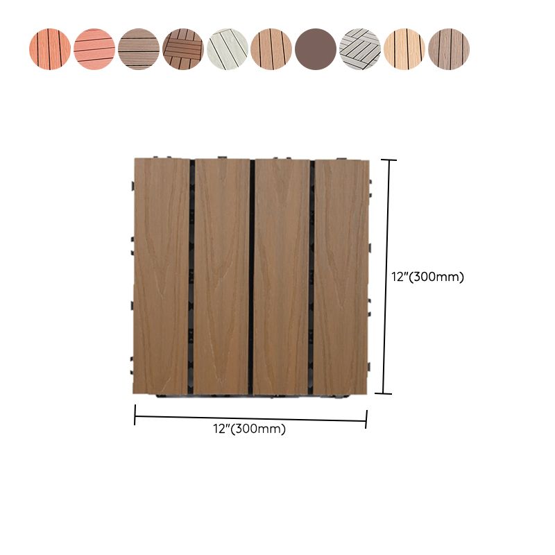 Water-resistant Deck Plank Stripe Composite Square Outdoor Floor Board Patio