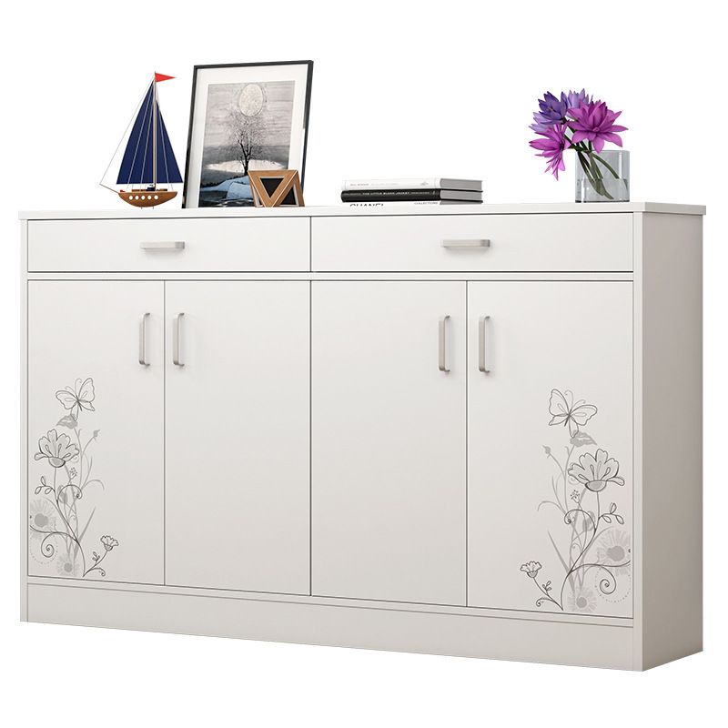 Contemporary Accent Cabinet with 2 Drawers and 4 Wooden Doors