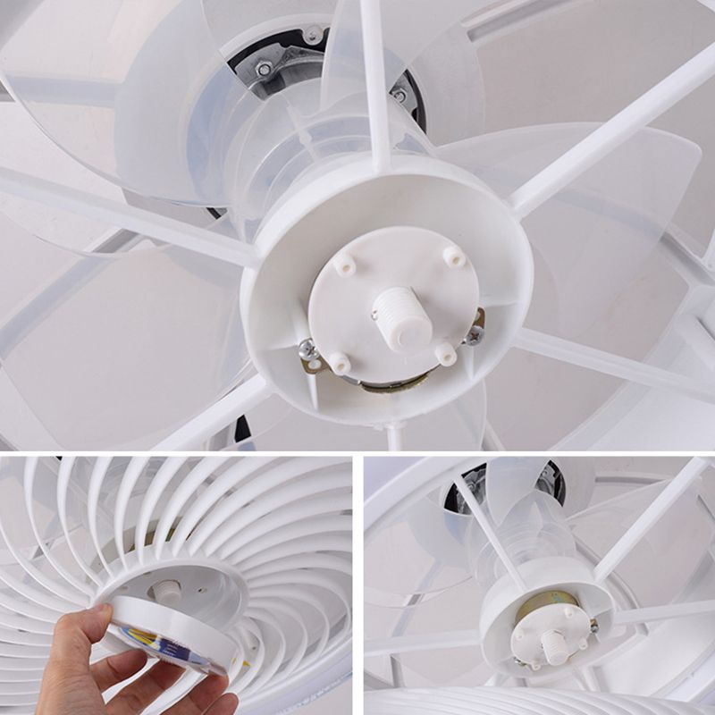 Metal Round Shape Ceiling Fan Modern Style 1 Light Ceiling Fans Fixtures