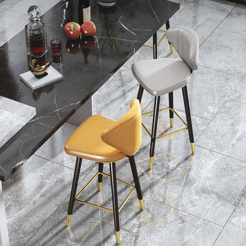 Scandinavian Home Footrest Stool Matte Finish Leather Barstool