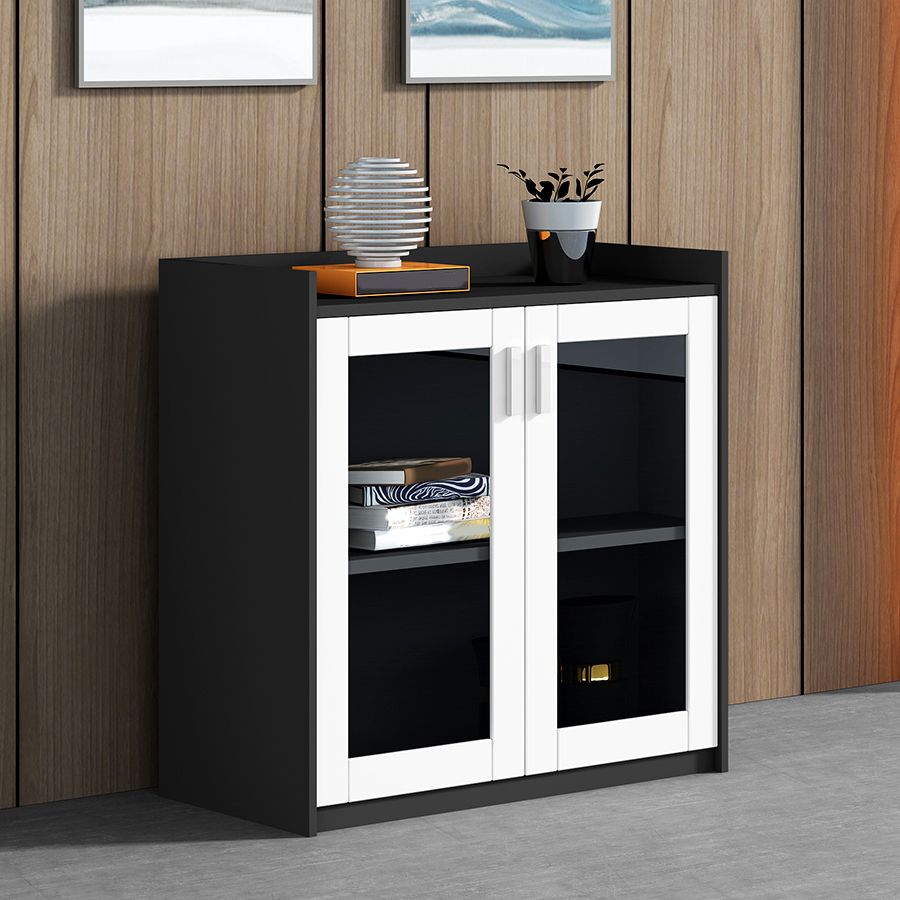 Modern Wood File Cabinet Contrast Panel File Cabinet for Home or Office