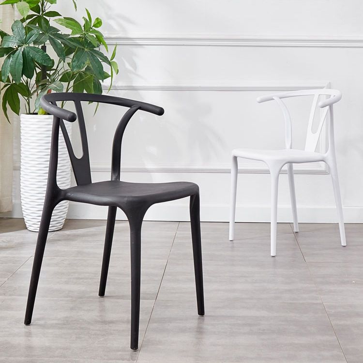 Scandinavian Plastic Armless Chair Indoor-Outdoor Windsor Back Chair